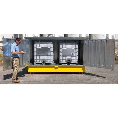 Steel Ultra-Twin IBC Hard Top, 123.4" L x 73.4" W x 66.4" H, 12250 lbs. Load Capacity D. Morneault & Fils