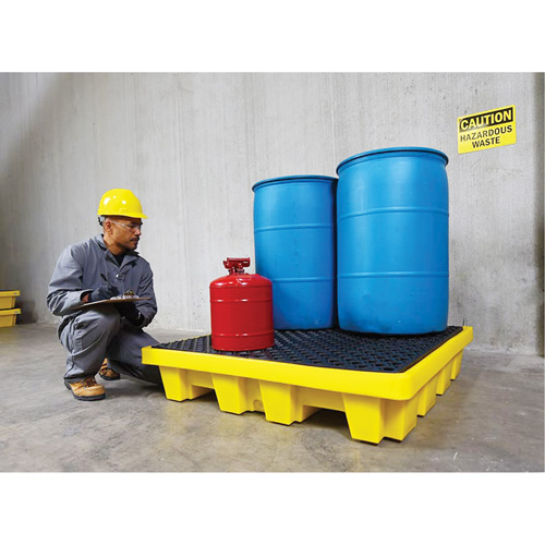 4-Drum Nestable Ultra-Spill Pallet&reg;, 66 US gal. Spill Capacity, 51" x 51" x 10" D. Morneault & Fils