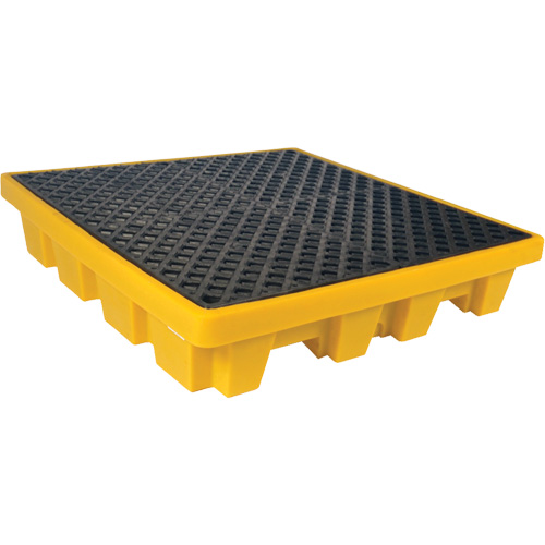 4-Drum Nestable Ultra-Spill Pallet&reg;, 66 US gal. Spill Capacity, 51" x 51" x 10" D. Morneault & Fils