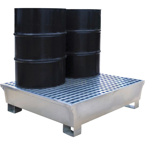 2-Drum Steel Ultra-Spill Pallet&reg;, 68 US gal. Spill Capacity, 47.2" x 31.4" x 17.4" D. Morneault & Fils