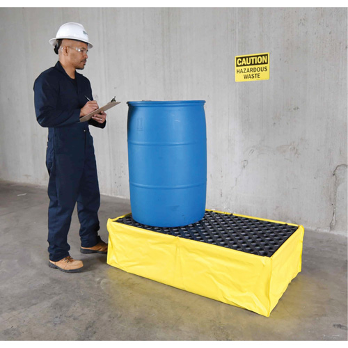 2-Drum Flexible Ultra-Spill Pallet&reg;, 66 US gal. Spill Capacity, 48" x 24" x 14" D. Morneault & Fils