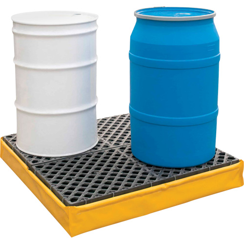 4-Drum Flexible Ultra-Spill Pallet&reg;, 66 US gal. Spill Capacity, 48" x 48" x 7" D. Morneault & Fils