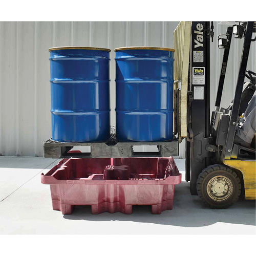 4-Drum Ultra-Spill King&reg; Flat Deck Spill Pallet, 85 US gal. Spill Capacity, 51" x 51" x 17.5" D. Morneault & Fils