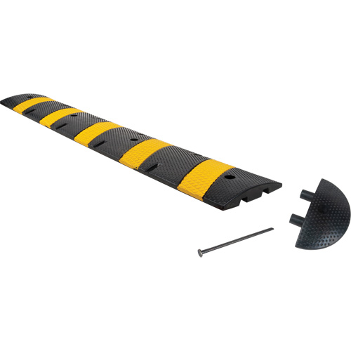 Speed Bump Kit, Rubber, 6' L x 11" W x 2" H D. Morneault & Fils