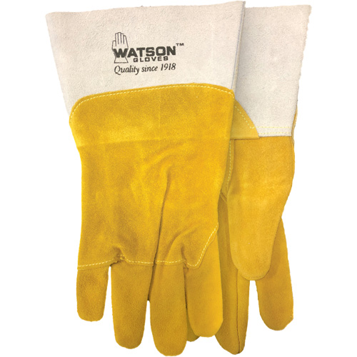 Gants de soudure robustes, Cuir fleur de ch&egrave;vre/Cuir de vache refendu, Taille Moyen D. Morneault & Fils