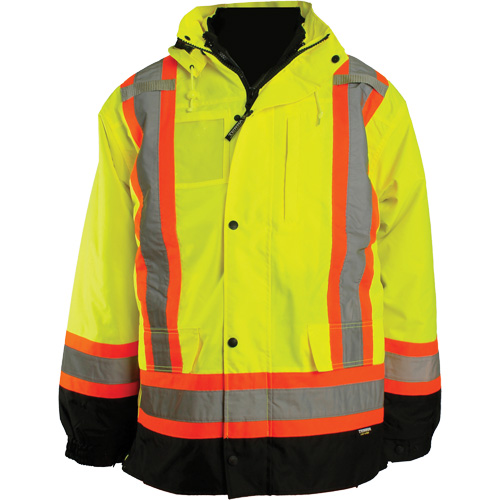 7-in-1 Jacket, Polyester, High Visibility Orange, 2X-Large D. Morneault & Fils