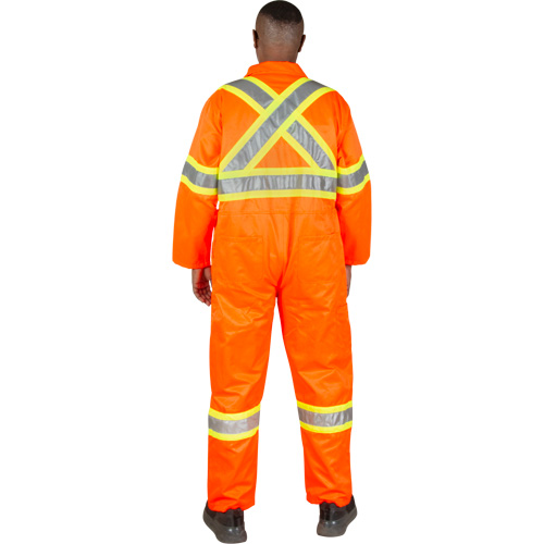 Unlined Safety Coveralls, Medium, High Visibility Orange D. Morneault & Fils
