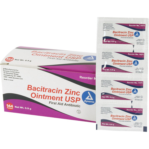 Tampons de premiers soins au bacitracin et zinc Efcom Limited, Onguent, Antibiotique D. Morneault & Fils