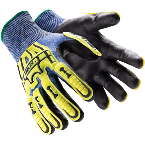 Gants r&eacute;sistants aux chocs Helix 3016, 7/Petit, Paume en PEHP, Poignet &eacute;lastique/Poignet en tricot D. Morneault & Fils