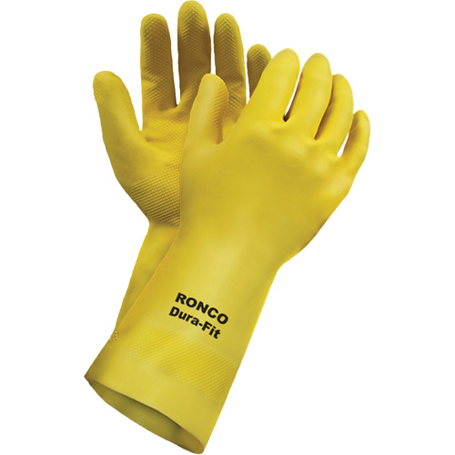 Gants r&eacute;utilisables Dura-Fit , Taille Petit/7, 12" lo, Latex, Doublure en Ouat&eacute;e, 20 mils D. Morneault & Fils