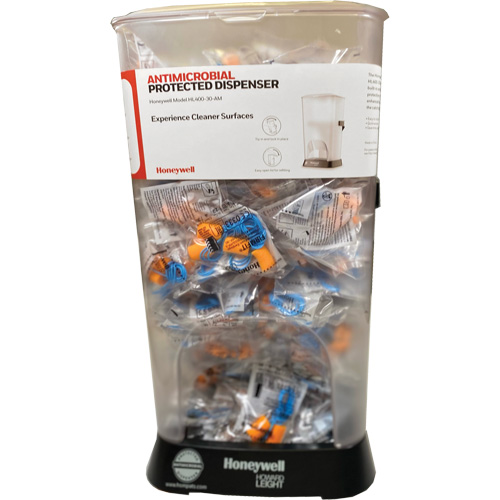 Distributeur de bouchons doreille filaires HL400 AM avec boîte de bouchons doreille FF-30 D. Morneault & Fils