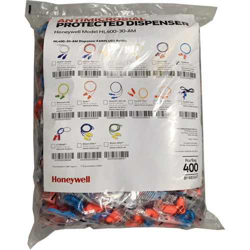 Max-30 Earplugs Refill for HL400 Dispenser, Bulk - Polybag, Corded D. Morneault & Fils