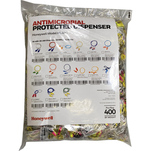 LL-30 Earplugs Refill for HL400 Dispenser, Bulk - Polybag, Corded D. Morneault & Fils