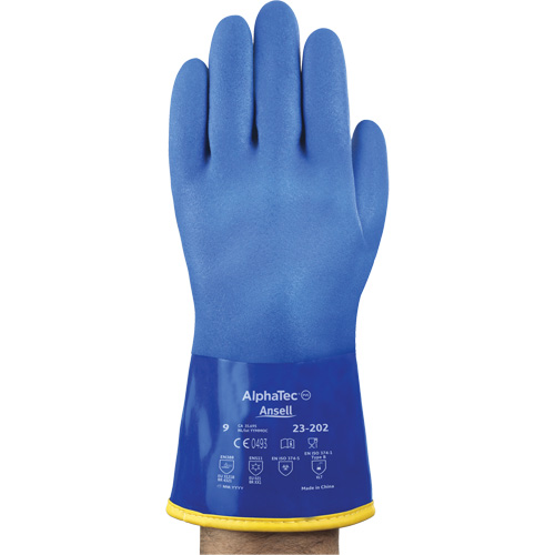 AlphaTec&reg; 23-202 PVC Gloves, Size 8, 11.8" L, Cotton, Fleece Inner Lining D. Morneault & Fils