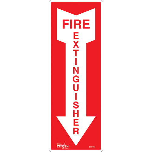 "Fire Extinguisher" Sign, 5" x 14", Vinyl, English with Pictogram D. Morneault & Fils
