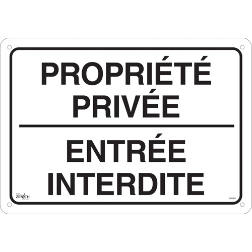 "Propri&eacute;t&eacute; priv&eacute;e" Sign, 14" x 20", Aluminum, French D. Morneault & Fils