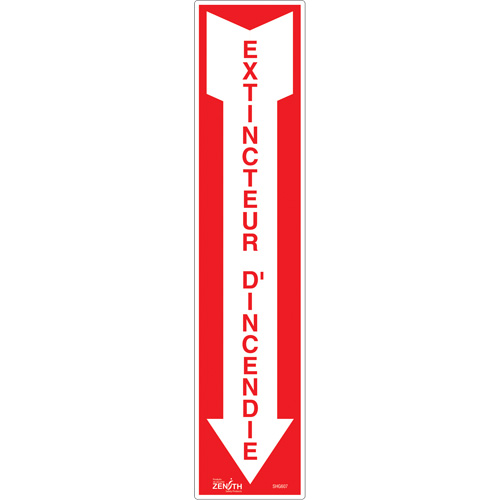 "Extincteur d'incendie" Sign, 4" x 18", Vinyl, French with Pictogram D. Morneault & Fils