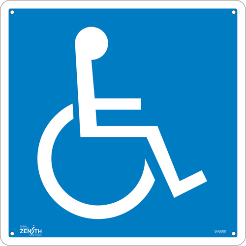 Enseigne de s&eacute;curit&eacute; conforme &agrave; la CSA - Handicap, 12" x 12", Aluminium, Pictogramme D. Morneault & Fils