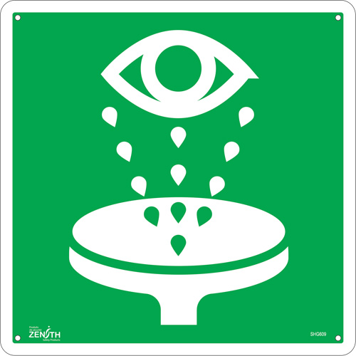Eye Wash CSA Standard Safety Sign, 12" x 12", Aluminum, Pictogram D. Morneault & Fils