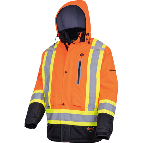 5407 Manteau de s&eacute;curit&eacute; imperm&eacute;able, isol&eacute;e et chauff&eacute;e, Hommes, Petit, Orange haute visibilit&eacute; D. Morneault & Fils
