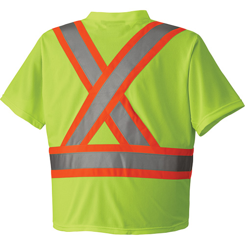 6989 Chandail pour la circulation en micromaille, T-petit, Jaune lime haute visibilit&eacute; D. Morneault & Fils