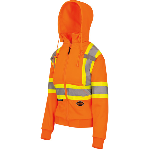 6924W Chandail &agrave; capuchon en molleton avec fermeture &agrave; glissi&egrave;re, Polyester, T-petit, Orange haute visibilit&eacute; D. Morneault & Fils