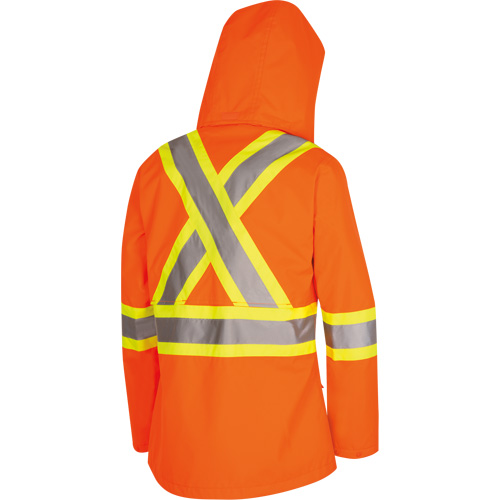 5626W Parka matelass&eacute; de s&eacute;curit&eacute; 300D The Rock, Polyester/Polyur&eacute;thane, Orange haute visibilit&eacute;, T-petit D. Morneault & Fils