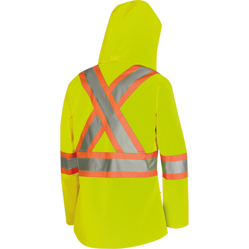 5628W Parka matelass&eacute; de s&eacute;curit&eacute; 300D The Rock, Polyester/Polyur&eacute;thane, Jaune lime haute visibilit&eacute;, T-petit D. Morneault & Fils