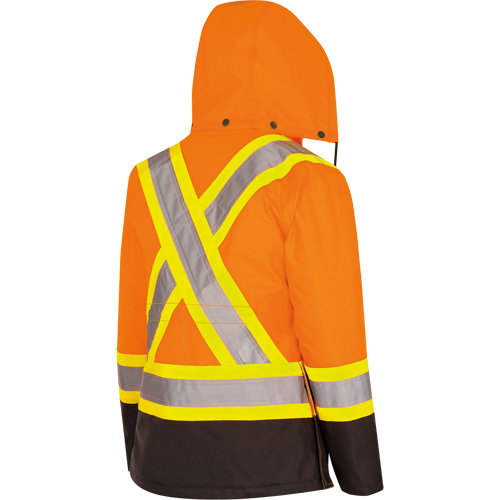 5020BBW Manteau 7 en 1 imperm&eacute;able pour femmes avec capuchon, Polyester/Polyur&eacute;thane, Orange haute visibilit&eacute;, T-petit D. Morneault & Fils