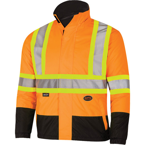 5770 Waterproof Reversible Safety Jacket, Polyester/Polyurethane, High Visibility Orange, Small D. Morneault & Fils