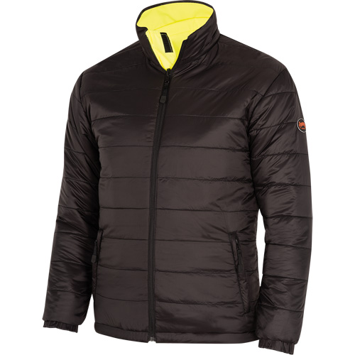5771 Waterproof Reversible Safety Jacket, Polyester/Polyurethane, High Visibility Lime-Yellow, Small D. Morneault & Fils