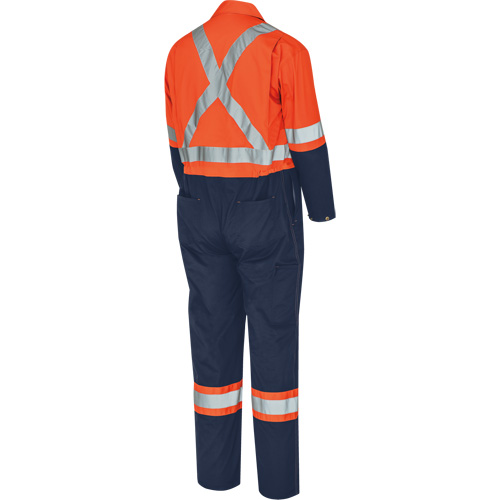 5514BB Combinaison de s&eacute;curit&eacute; 2 tons avec fermeture &agrave; glissi&egrave;re, 36, Orange haute visibilit&eacute;/Bleu marin D. Morneault & Fils