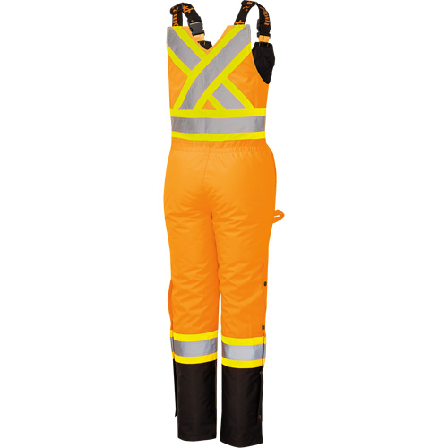 5040BBW Women's High-Visibility Waterproof Safety Overalls, Polyester, X-Small, Black/High Visibility Orange D. Morneault & Fils