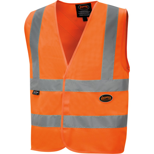 6885 Veste de s&eacute;curit&eacute; haute visibilit&eacute; en tricot chaîne, Orange haute visibilit&eacute;, Petit, Polyester D. Morneault & Fils