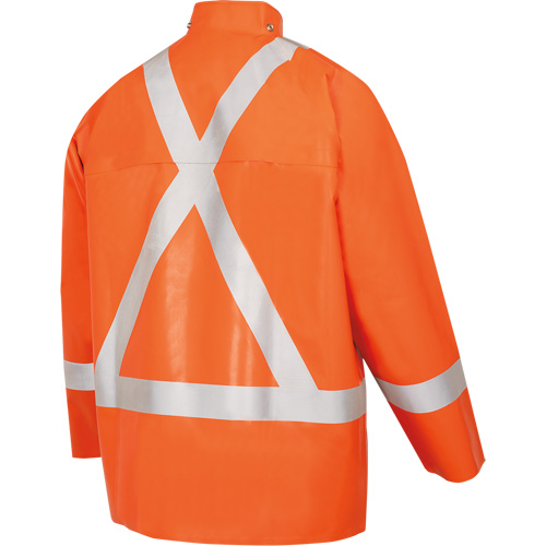 5990J Super Heavy-Duty FR/Arc Resistant Safety Rain Jacket, Small, High Visibility Orange, 11 cal/cm² D. Morneault & Fils