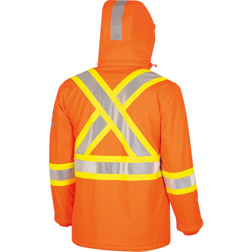 5884 Flash-Gard&reg; FR/Arc-Rated Waterproof Jacket with Hood, Small, High Visibility Orange, 51 cal/cm² D. Morneault & Fils