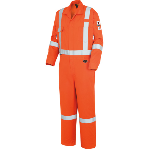7708A "The Rock" FR-Tech&reg; High Visibility FR/Arc Rated Coveralls, Size 36, High Visibility Orange, 10 cal/cm² D. Morneault & Fils