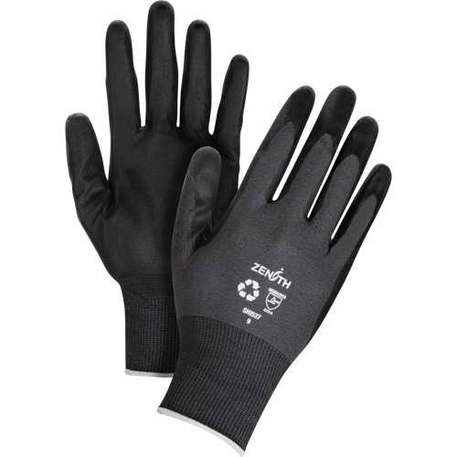 Gants &eacute;cologiques enduits et perm&eacute;ables &agrave; l'air, 7, R&ecirc;vetement Mousse de nitrile, Calibre 21, Enveloppe en Nylon/rPET D. Morneault & Fils