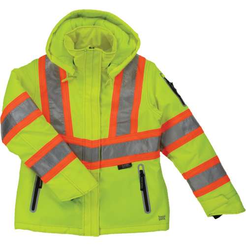 Womens Insulated Flex Safety Jacket, Polyester, High Visibility Lime-Yellow, X-Large D. Morneault & Fils