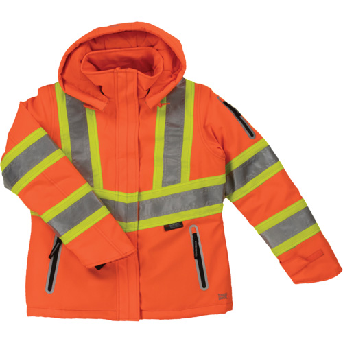 Womens Insulated Flex Safety Jacket, Polyester, High Visibility Orange, X-Small D. Morneault & Fils