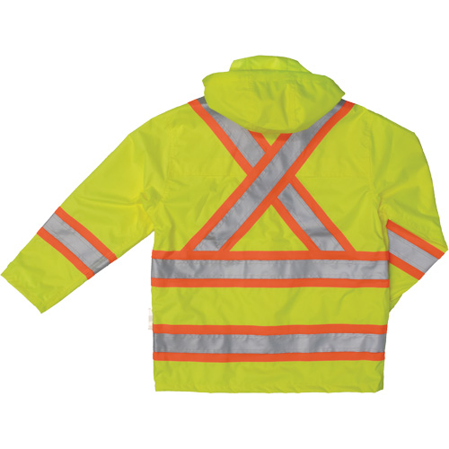 Ripstop Safety Rain Jacket, Polyester, X-Small, High Visibility Lime-Yellow D. Morneault & Fils