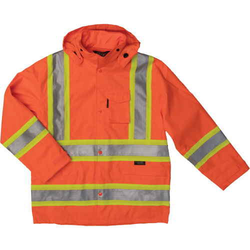 Ripstop Safety Rain Jacket, Polyester, 4X-Large, High Visibility Orange D. Morneault & Fils