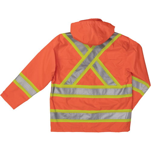 Ripstop Safety Rain Jacket, Polyester, 4X-Large, High Visibility Orange D. Morneault & Fils