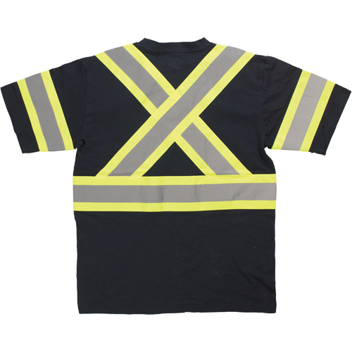 Short Sleeve Safety T-Shirt, Cotton, X-Small, Black D. Morneault & Fils