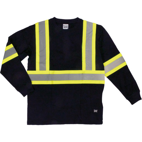 Long Sleeve Safety T-Shirt, Cotton, X-Small, Black D. Morneault & Fils