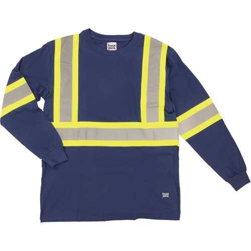 T-shirt de s&eacute;curit&eacute; &agrave; manches longues, Coton, T-petit, Bleu marin D. Morneault & Fils