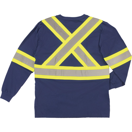 T-shirt de s&eacute;curit&eacute; &agrave; manches longues, Coton, T-petit, Bleu marin D. Morneault & Fils