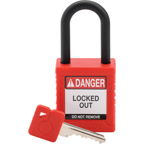 Velocity Safety Lockout Padlock, Red, Keyed Different, Nylon, 1-1/2" Width D. Morneault & Fils