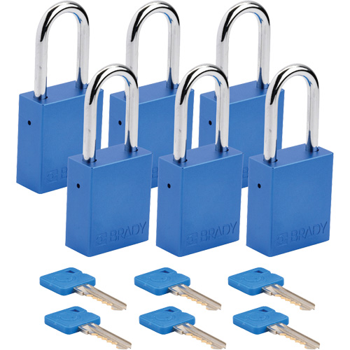 Lockout Padlock, Safety Padlock, Keyed Different, Aluminum, 1-1/2" Width D. Morneault & Fils