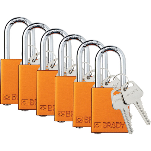 Lockout Padlock, Safety Padlock, Keyed Different, Aluminum, 1-1/2" Width D. Morneault & Fils
